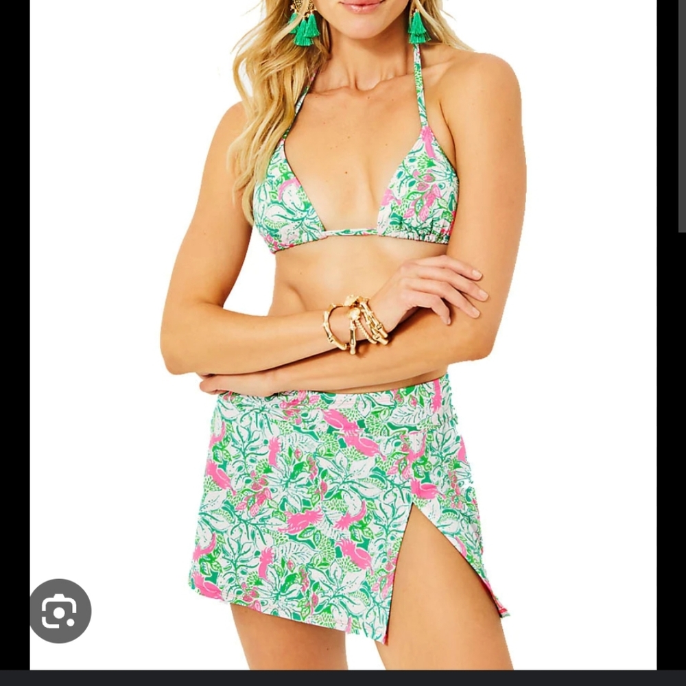 NWT Lilly Pulitzer Botanical Green Just Wing It Bikini with skirted bottom Sz 4